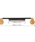 Straight Draw Knife Woodworking Shaving Tool Featuring Heavy Duty Steel Blade And Grippy Wooden Handle For No Sweat Bark Stripping Log Peeling And Quick Finishing Work, side view with measurements.