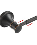 Adjustable Bronze 16 to 26 Inch Towel Bar Rack for Bathroom Wall Mounted Towel Holder Retractable Rod Hanger close-up view