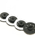 Upgrade Spare For Sakura D4 1/10 Aluminum Alloy Wheel Rim Brake Disc Box With 12mm Hex Adapter for RC drift cars shown in black.
