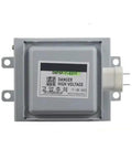 Top-Tier Om75P Industrial Microwave Magnetron Generator, Water-Cooled Aluminum Alloy Electronic Tube for Drying Equipment, showing high voltage warning label.