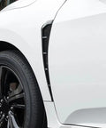 Dope Sport Fender Vent Trim With Heavy Duty Adhesive Side Wing Accents For Tesla Cybertruck on white vehicle side view