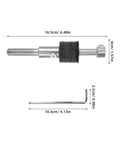 Ciieeo Straight Cymbal Stacker Mount Clamp For Drum Set With Threaded Adjustable Extension Arm showing dimensions and steel construction.