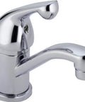 Single-Hole Bathroom Faucet Chrome Finish, 1.5 GPM Water-Saving Brass Lever, 1/2 Inch IPS Connection, Compact Design
