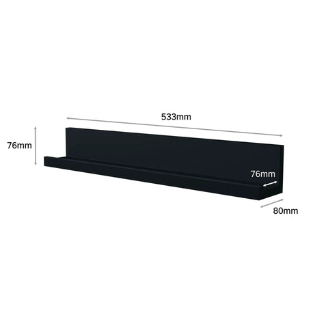 Damage Free Picture Ledge 21 Inch Floating Shelf With Adhesive Strips No Tools Needed Holds Photos And Decorations Up To 5 Pounds Slate Finish