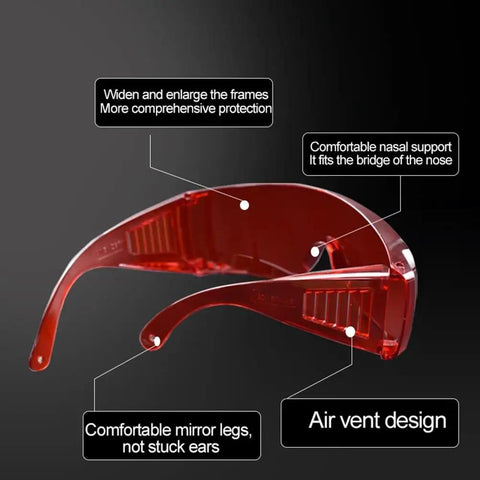 Anti Fog Dental Safety Glasses Ultra Lightweight Protective Eye Shields For Teeth Whitening Lights And Lab Work Fits Over Prescription Frames with air vents