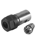 Heavy Duty Motor Shaft Collet Chuck Spindle Extension Rod For Cnc Milling Machine And Lathe Tool Holder With Badass Vibration Control And Slick Precision Performance, showing a clamping nut and collet.
