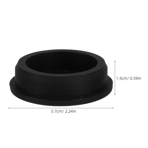 Black 5 Pack T Shaped Silicone Plugs For 2 Inch Pipes Round Rubber Stopper Seals with dimensions labeled