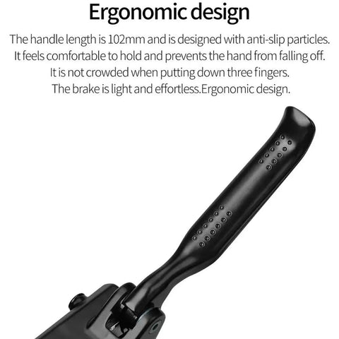 Close-up of ergonomic grip on Beefy 4 Piston Hydraulic Disc Brake Set for Mountain and Road Bikes showing anti-slip design.