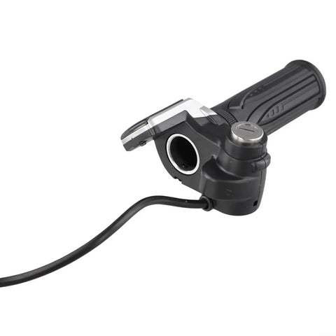 Throttle Grip For Electric Scooter With Key Lock And Power Indicator 36V 48V 60V Metal And Plastic Handle shown on white background