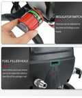 Close-up of Heavy Duty 950W Airless Electric Paint Sprayer with adjustable regulator switch and fuel filler hole for DIY projects.