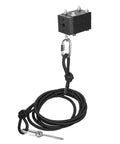 Backyard Zip Line Kit With Riding Gear, Heavy Duty 350 Pound Capacity, showing coiled weather resistant rope and connector
