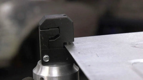 Pneumatic Sheet Metal Puncher And Flange Rivet Tool with air connector forming offset flange in metal sheet