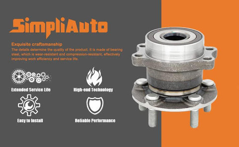 512518 Rear Wheel Bearing And Hub Assembly 2Pcs Set With ABS For Subaru Forester 2014 To 2018, metallic hub focus