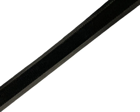 Beefy Wrapped Industrial Belt For Rolair Air Compressor Replacement 4090HK17 6590HK18 High Torque Performance Built To Last With Abrasion Resistant Fabric Wrap For Longevity And Quiet Efficient Operation, black wrapped belt close-up