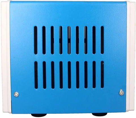 Built Tough Abs Plastic Electronic Junction Box Featuring Dust Resistant Panels And Zero Hassle Interior Routing For Diy Circuit Assemblies And Wire Management Seven By Five Inch Blue Model rear view with vent holes.