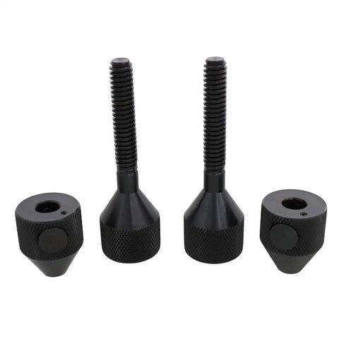Push Button Carbon Steel Flange Line Up Pins Set Of Two For 5/8 To 1-7/8 Inch Holes With Rust Resistant Black Oxide Finish Grippy Knurled Handles