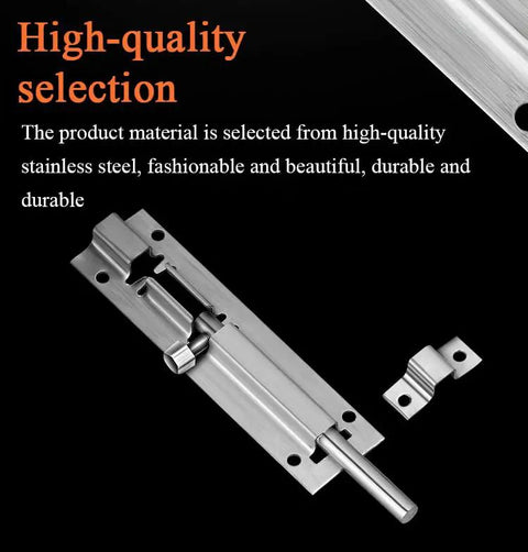 Stainless Steel Slide Barrel Bolt 4 Pack for Gates Cabinets Windows Fences, showing sleek design and durable materials.