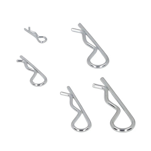 100 Pack Stainless Steel Hair Pin Cotter Pins R Clip Assortment Kit For Hitch Pins Clevis Pins Shafts And Mechanical Fastening, Heavy Duty Quick Release Retainers For Outdoor Work, Garage And DIY Projects, assorted stainless steel R clips