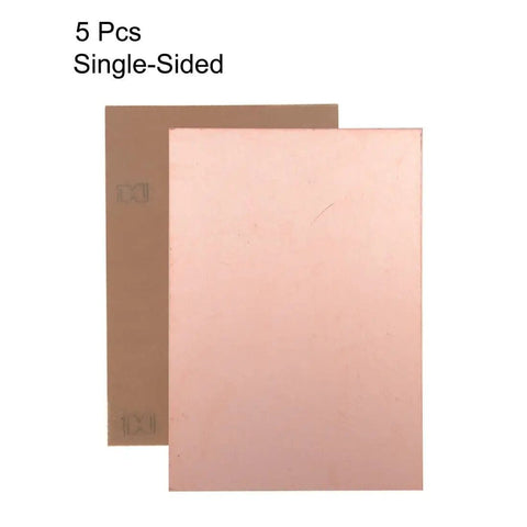 5 Pieces 100x70mm Single Sided Copper Clad Laminate PCB Bakelite Board 1.5mm Thick Built For DIY Electronics Projects And Prototyping
