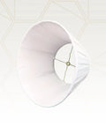 Empire Style Pleat Lamp Shade in Linen White, Silk Type Shantung Fabric, Off White Lining, underside view.