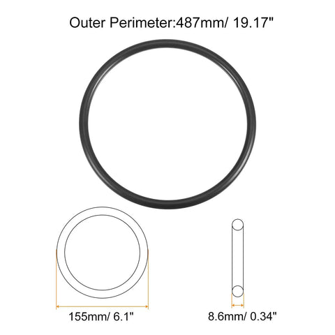 2 Pcs Universal Sewing Machine Motor Stretch Belt Set 487mm Perimeter 19 Inch 8.6mm Thick Pro Grade For Smooth Power Transmission