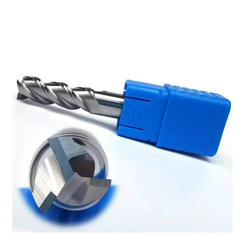Boring bar lathe tool with blue plastic holder and silver helical cutter, 5.0x6Dx50L CNC milling tool.