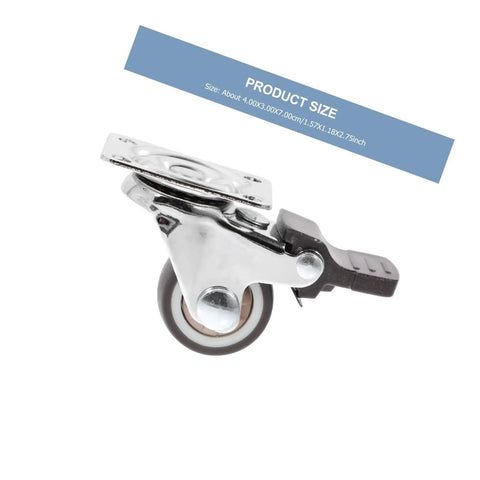 Heavy Duty 1 Inch TPR Swivel Caster Wheels With Threaded Stem For Office Chairs Carts And Furniture Replacement Silent 360 Degree Rotation Ideal For Industrial Equipment And Display Rigs Random Colors, side view