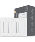 Three-Way Smart Light Switch for Wall, 3-Gang, 2.4GHz WiFi, Neutral Wire Required, Remote Control With Smart Life Tuya