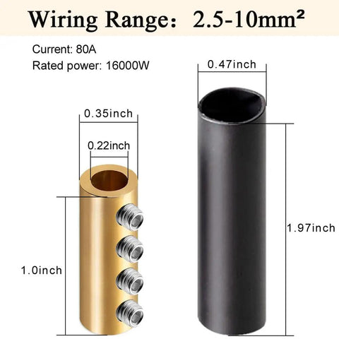 6 8 10 AWG Wire Connector Kit With Screws 80A Quick Splice Wiring Terminals Waterproof Heat Shrink Tube 5 Sets