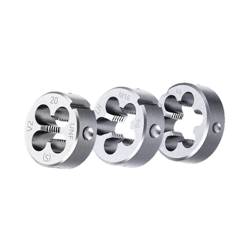Right Hand Threading Die 1 13/16 Inch 20 UN Machine Thread Die for Large Bolts and Shafts High Speed Steel HSS Round Die for Fast Smooth Repair of Metal Bolts Spindles and Heavy Duty Projects, set of three round dies