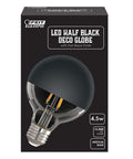 Packaging of G25 DM Black Mirror Dome Filament LED Light Bulb 40W Equivalent, Dope Decorative Glass Globe With Mirrored Top