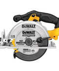 Boss Level 20V Cordless Drill Driver Kit With Compact Circular Saw showing a compact circular saw with 6-1/2 inch blade for fast wood cutting.