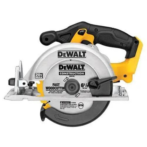 Boss Level 20V Cordless Drill Driver Kit With Compact Circular Saw showing a compact circular saw with 6-1/2 inch blade for fast wood cutting.