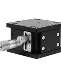 Manual Z Axis Linear Stage With Micrometer Fine Tuning Bearing Slide Table For Precision Inspection And Lab Use Cross Roller Z Axis Horizontal Lifting Positioning Stage 60 By 60 mm Aluminum Rock Solid Build, close-up view showing micrometer.