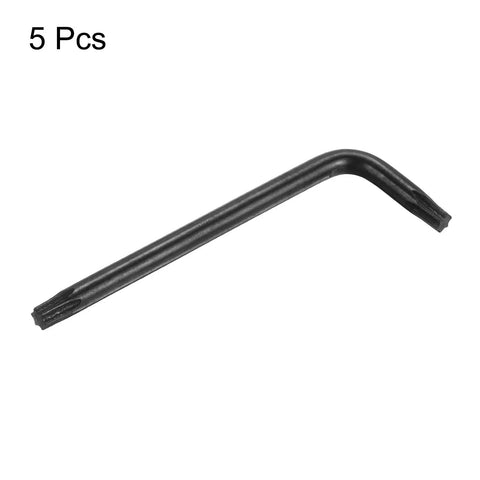 5 Piece T25 Security Tamper Proof Torx Star Bit Set With Long Arm L Shaped Wrenches For Automotive And Home Repairs In Carbon Steel Black Finish Durable Carbon Steel Construction With Black Oxide Finish For Extra Strength And Corrosion Resistance, 5 Pcs T25 bit