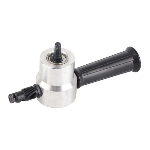 Double Head Sheet Metal Nibbler Cutter Drill Attachment with adjustable cutter heads for DIY and pro-grade metal cutting
