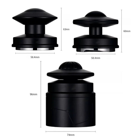 Straight Up Pro Grade 58Mm Espresso Accessories Kit includes black 58.4mm tamper and adjustable height for coffee brewing.