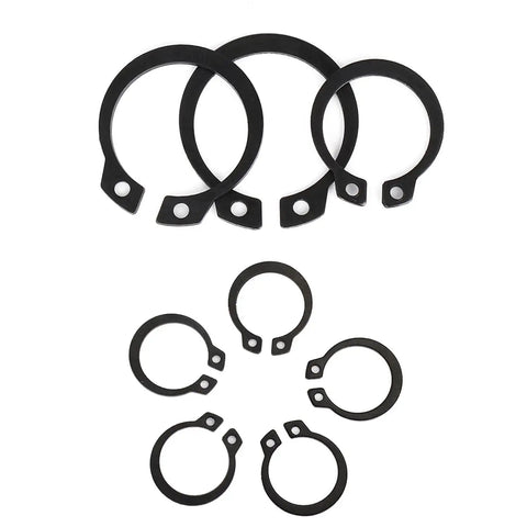 Heavy Duty External C Clips Circlips 100 Pack 65Mn Spring Steel Snap Rings Shaft Retaining Fasteners Oxidized Black Finish Built To Handle The Grind For Auto Engines And Machine Tool Bearings 13 To 19 Mm Range