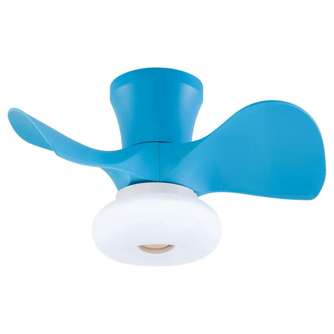 Ceiling Fan with Light 22 Inch 6 Speeds Timing 3 Color Temperatures for featuring blue blades and white bowl light.