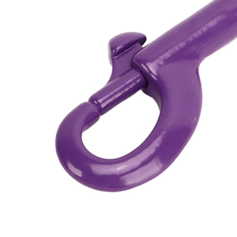 Purple 75mm swivel-eye bolt snap hook, 316 stainless marine grade, single-ended clip.