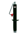 Beefy Topwind A Frame Trailer Jack For Agricultural And Utility Landscape Trailers 5000 Lb Capacity 13.5 Inch Travel 3 Hole Bolt On Flange Replaces Valley Vi 140 Heavy Duty Field Rig Accessory with metal handle and flange