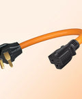 Welder Adapter Cord NEMA 6 50P To 6 20R 20 Amp 250V SJTW 12AWG Three Conductor Cable Orange UL Certified visible with connectors
