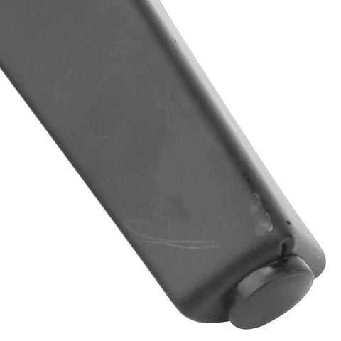 Close-up of heavy duty black finish end of 4 Piece Iron Electroplated Furniture Leg Set For Sofa, Bedside Table And Coffee Table, 1.8 inch thick