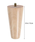 Solid Wood Furniture Legs Kit Four Pieces With Non Slip Feet For Tables Sofas Cabinets And Wardrobes Easy Install Stable Support Diy Friendly Replacement Upgrade For Durable Reusable Wood Furniture Feet showing a 3.9 inch wooden leg