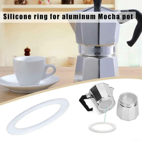 Silicone Replacement Gasket Seal For Moka Pot Espresso Coffee Maker Soft Flexible Odorless Fits 1 To 12 Cup Sizes Easy Install