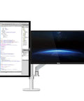 Full Motion Dual Monitor Mount Arm Aluminum Gas Spring Desk Stand No Sweat Adjustable Holder for dual 17-32 inch screens.