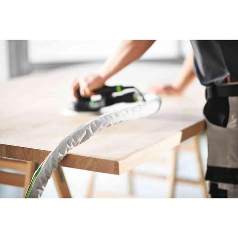 Person using 6 Inch Random Orbital Sander With Stepless Speed Control And Constant Speed Under Load EC Technology And Pad Brake