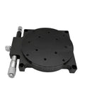 Boss Level Precision Displacement Angle Adjust Platform With 90mm RS90 L R Axis Rotary Sliding Table 3.5 Inch Manual 360 Degree Rotation Heavy Duty Support For CNC Machines Robotics And Automation Fine Tuning Within Five Degrees Up To 3 KGF Load, black metal table