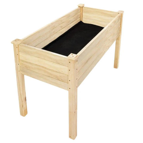 48.5 Inch Elevated Wood Garden Bed With Liner Heavy Duty Planter With Legs For Vegetables Fruits Potatoes Onions And Flowers Outdoor Beefy Built To Last Grow Box With Easy Setup side view