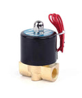Three Eighths Inch NPT Brass Electric Solenoid Valve DC12V Normally Closed For Water Air Diesel, Two Way Brass Body
